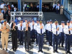 Ministra Faride Raful y el mayor general Rodríguez García dan inicio al recorrido de la antorcha de los IV Juegos Mundiales de Policías de la USIP