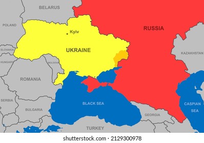russia-vs-ukraine-on-europe-260nw-2129300978
